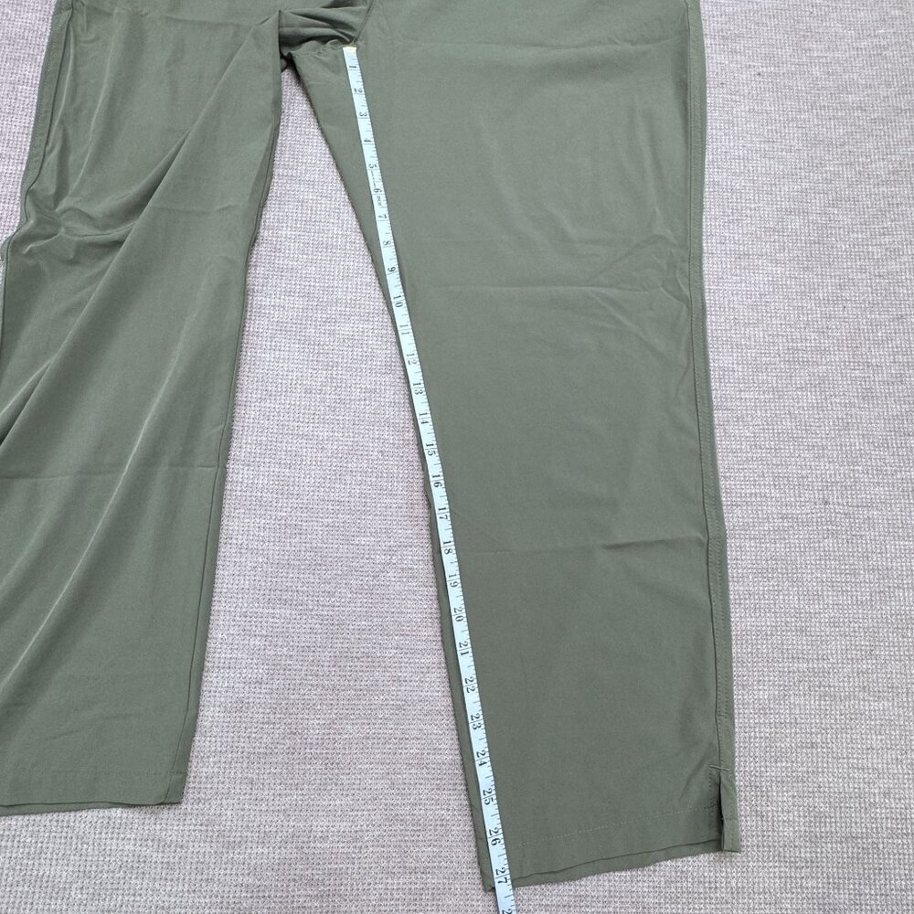 Eddie Bauer Womens Traveler Ankle Pants XL Green Lightweight Elastic Waist Hike - Picture 12 of 15